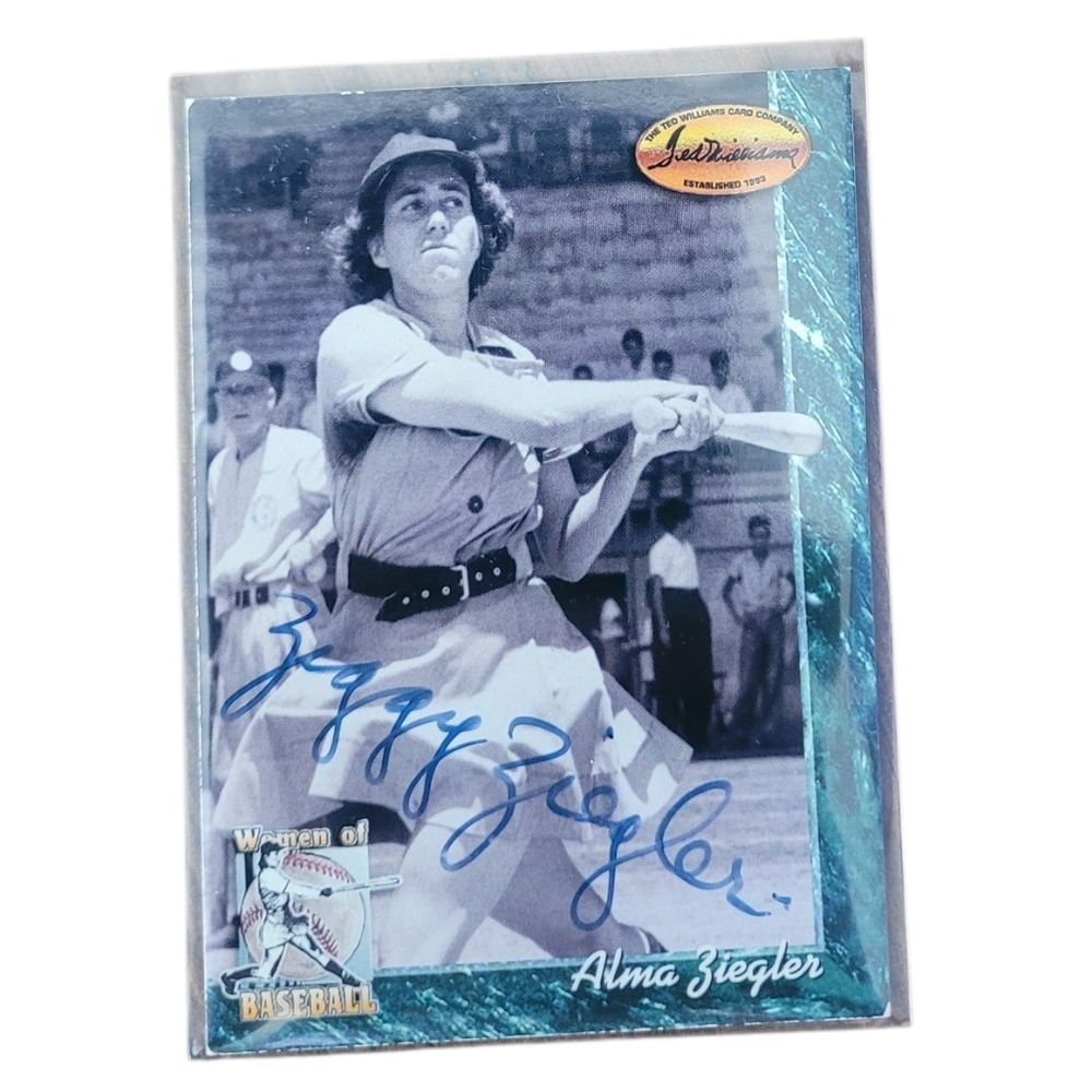 Autographed Alma "Ziggy" Ziegler Baseball Card Grand Rapid Chicks 1950s